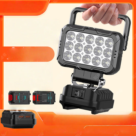 ⏳ -50 %! 💡 180° kääntyvä LED-työvalo – kaksois-USB-virtapankkitoiminnolla – tukeva ja johdoton – yhteensopiva useiden akkujen kanssa – autotalliin, rakennustyömaille ja retkeilyyn