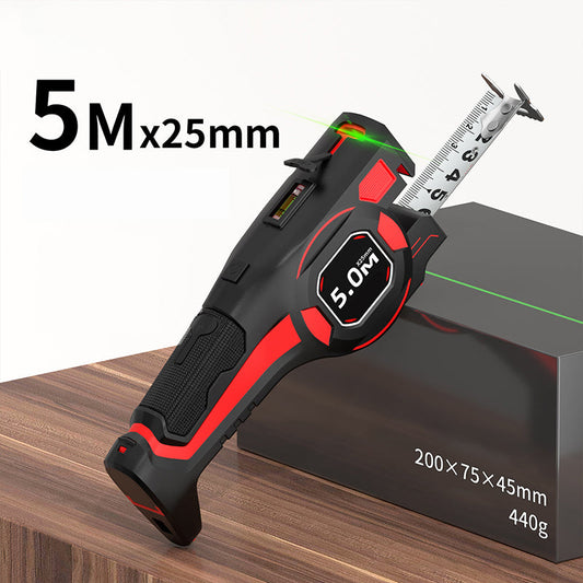 2-in-1 mitta nauha lasertähtäimellä