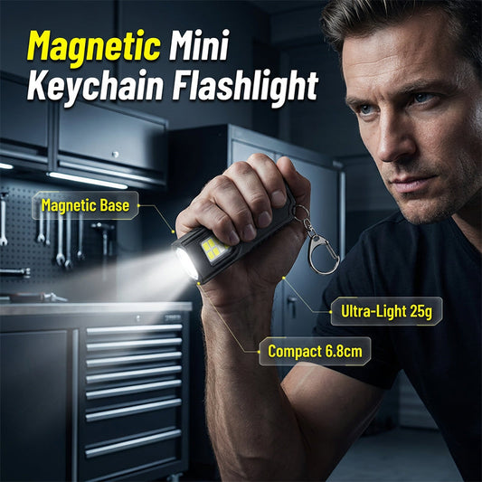 Mini avaimenperä taskulamppu magneettisella pohjalla
