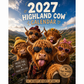2027 Hauska Highland-lehmä -seinäkalenteri | A4-kokoinen seinäkalenteri | Suunnittelija: Isabel Kline