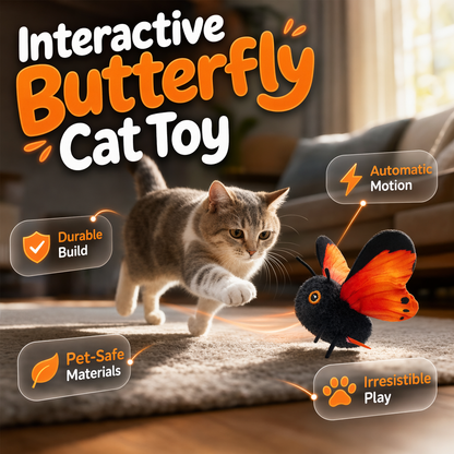 🦋🐱 Älykäs liikettä aistiva lepattava perhoslelu – 50% ALENNUS! Liikeaktivoitu, realistinen lento, interaktiivinen hauskuus – viihdyttää kissaasi tuntikausia. 🔥✨