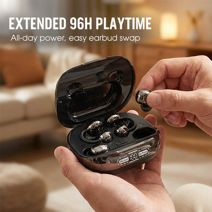 ⏳🔥RAJOITETUN AJAN -50%! ⏰Bluetooth 6.0 -nappikuulokkeet – 96 tunnin soittoaika, 2-in-1-muotoilu ja AI-melunvaimennus 🎵