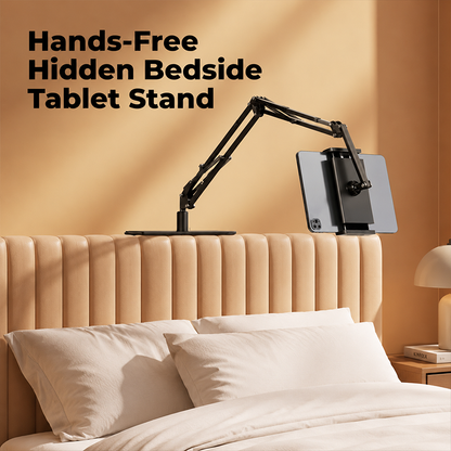 🛏️ Katso sängyssä, kädet vapaana – Magneettinen tablettiteline piilotetulla patjapohjalla. Ei tärinää, ei porausta.