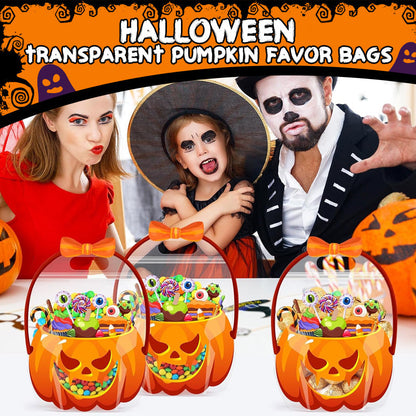 🎃Läpinäkyvät, kurpitsanmuotoiset lahjapussit Halloweeniksi