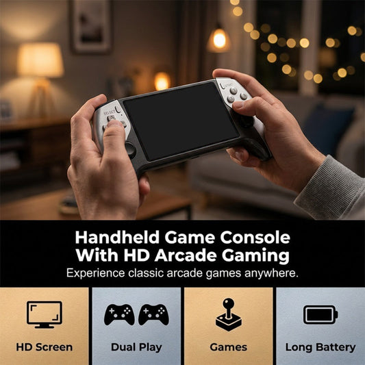 🎮🕹️ -50 %! Käsikäyttöinen pelikonsoli – kaksinpelitila, ergonominen ote. 5″ HD-näyttö, pitkä akunkesto. Retrohupia missä vain! ✨🔋