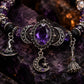 💜 Goottilaista purppuraa strassikoristeinen Halloween-ranneke