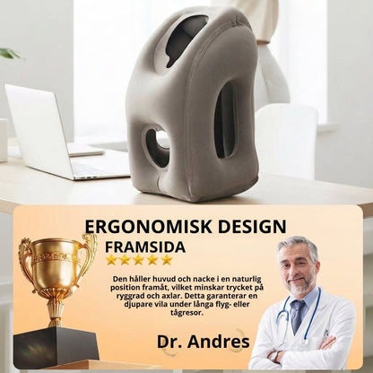 🛏️ NYT 50 % ALENNUS! ✈️ Kannettava, puhallettava ja ergonominen matkatyyny – 360° niskatuki ja 45°:n täydellinen kulma matkalle 💤