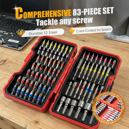 🏆 MÄÄRÄAIKAINEN -50 % TARJOUS! 🔧 83-osainen S2-ruuvauskärkisarja