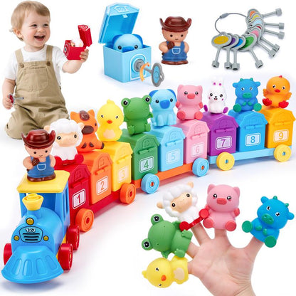 🚂 Joulualennus -50 % ✨ 2-in-1 oppimisjuna-lelusarja – interaktiivinen opetuksellinen rautatielelu taaperoille