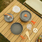Alumiininen Outdoor Camping keittoastiasarja