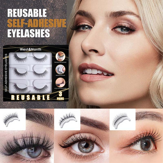 Self-adhesive Smooth False Eyelashes(3 pairs)