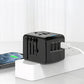 Universaali matkapistokeadapteri, jossa on 4 USB-porttia
