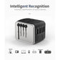 Universaali matkapistokeadapteri, jossa on 4 USB-porttia